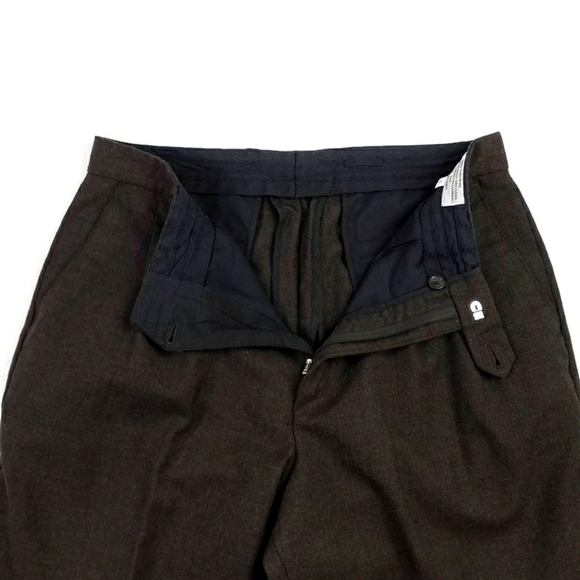 Vintage 7 Collection Brown Pleated Front Tapered Cuffed Wool Dress Pants Mens 34 - Picture 8 of 14